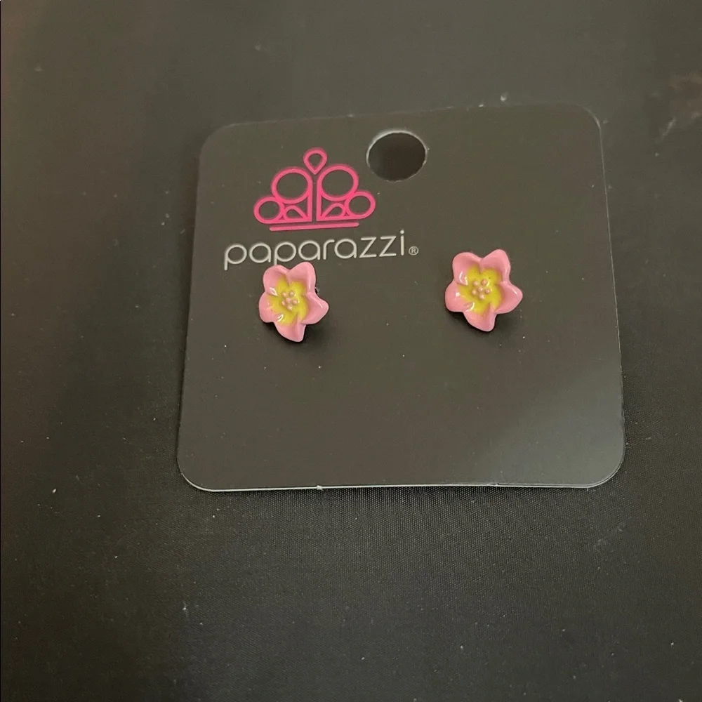 Paparazzi Pink Blossom Kids Earrings